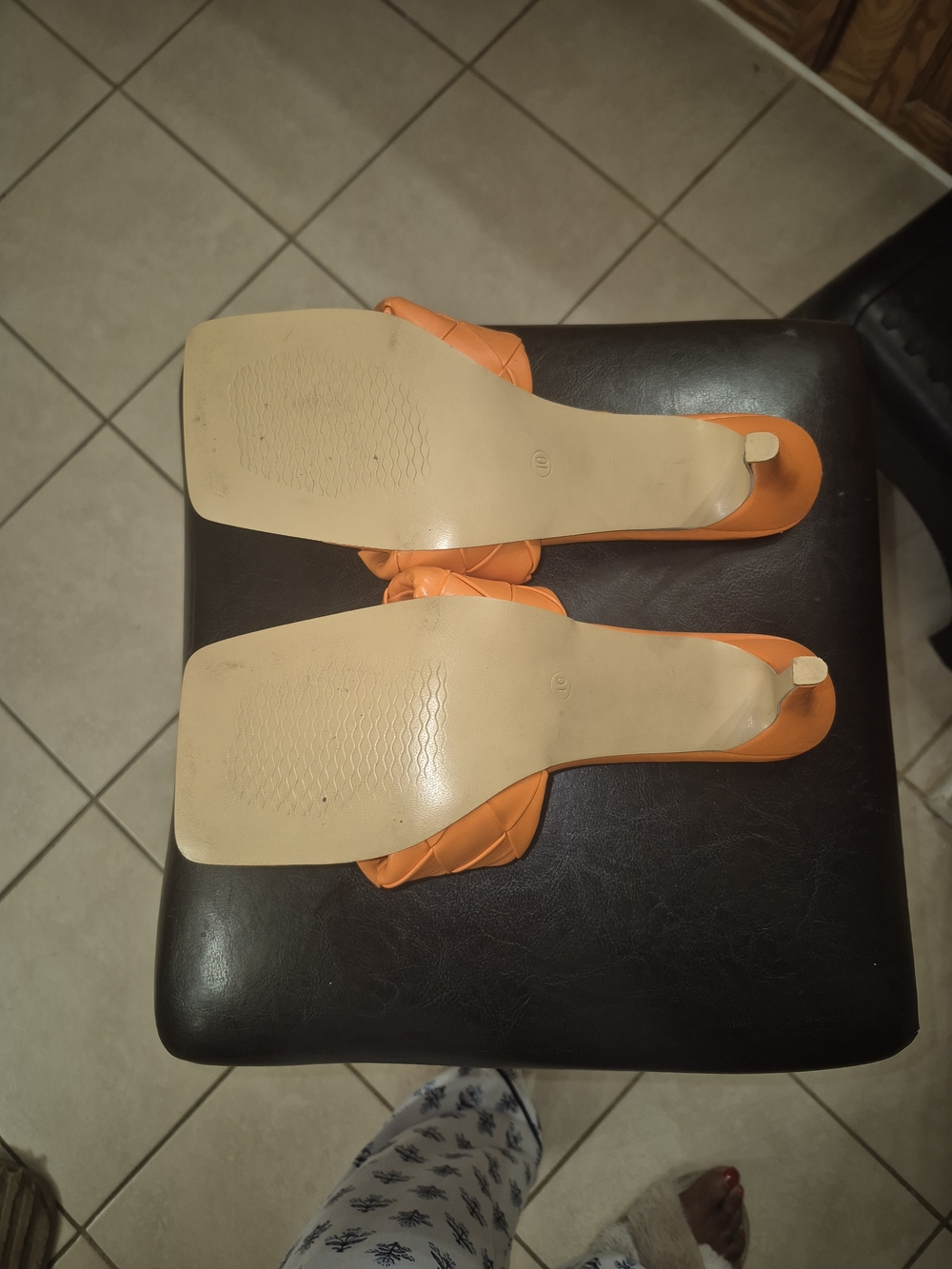 Orange Woven Slide Sandals - Women - Picture 3 of 3